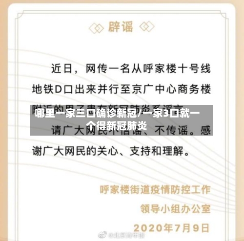 哪里一家三口确诊新冠/一家3口就一个得新冠肺炎-第3张图片