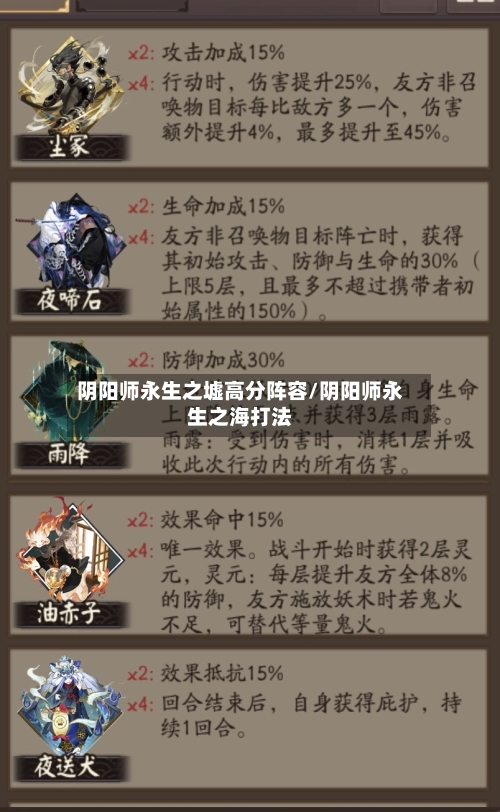 阴阳师永生之墟高分阵容/阴阳师永生之海打法-第3张图片