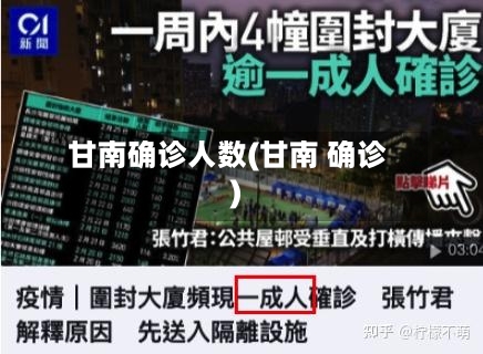 甘南确诊人数(甘南 确诊)