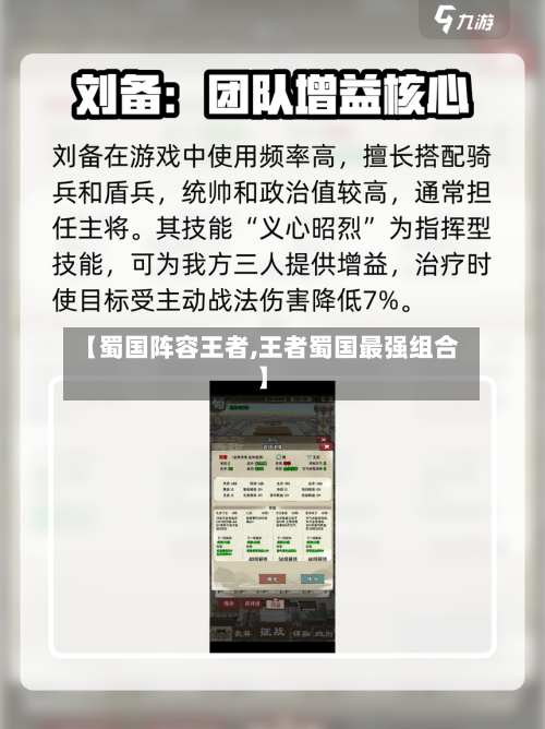 【蜀国阵容王者,王者蜀国最强组合】