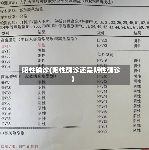 阳性确诊(阳性确诊还是阴性确诊)