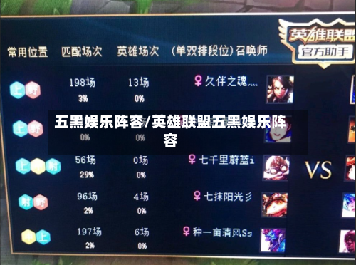 五黑娱乐阵容/英雄联盟五黑娱乐阵容-第2张图片