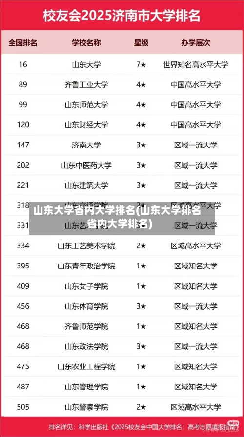 山东大学省内大学排名(山东大学排名省内大学排名)-第3张图片