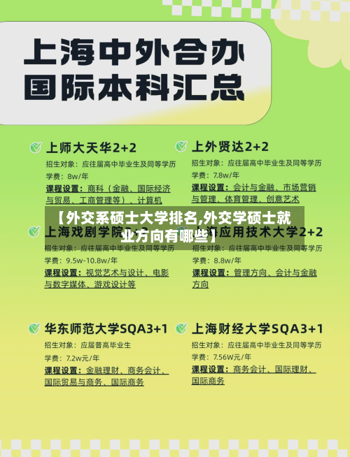 【外交系硕士大学排名,外交学硕士就业方向有哪些】