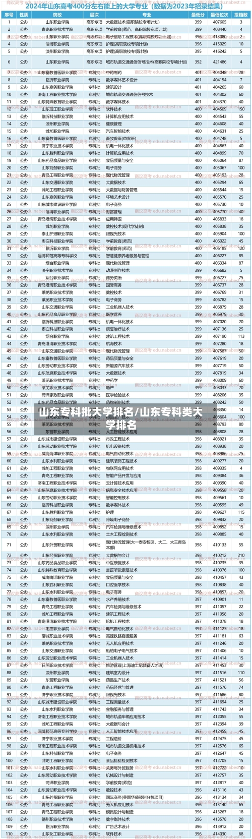 山东专科批大学排名/山东专科类大学排名