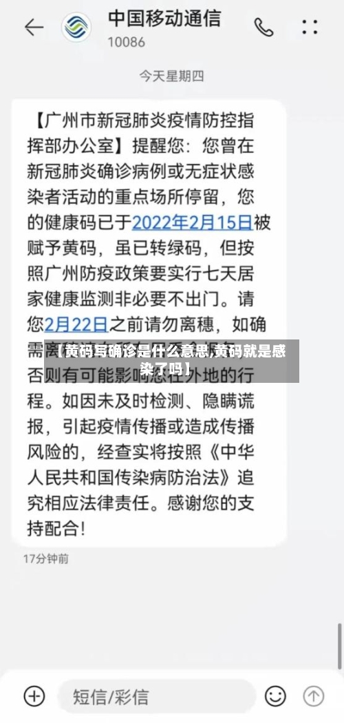 【黄码写确诊是什么意思,黄码就是感染了吗】