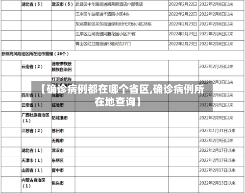 【确诊病例都在哪个省区,确诊病例所在地查询】