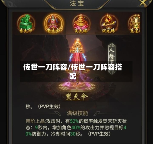 传世一刀阵容/传世一刀阵容搭配