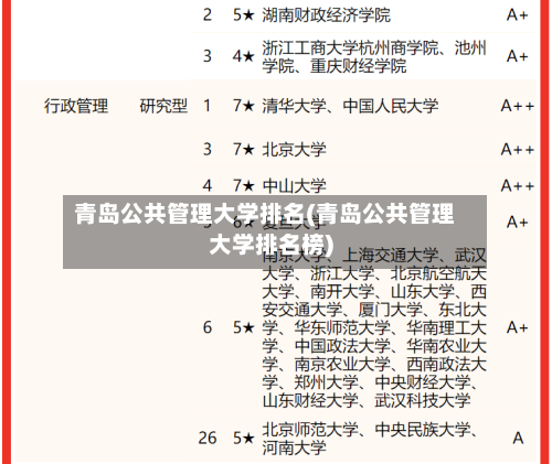 青岛公共管理大学排名(青岛公共管理大学排名榜)