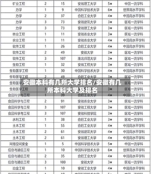 安徽本科有几所大学排名/安徽有几所本科大学及排名-第2张图片