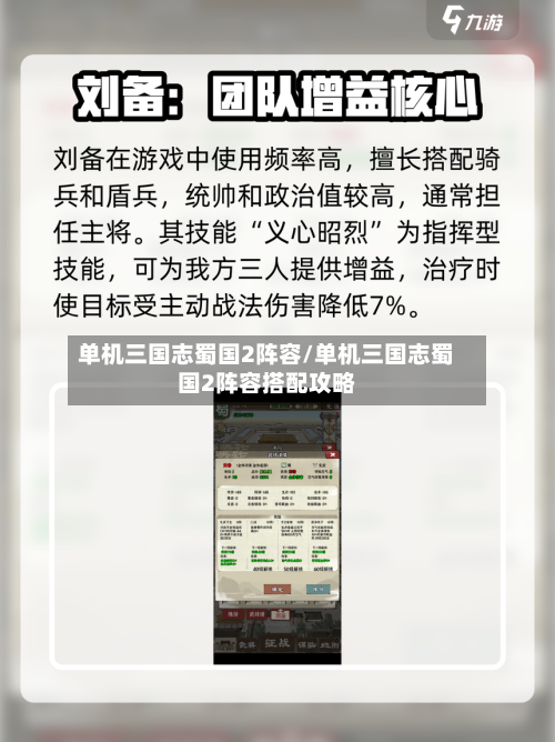 单机三国志蜀国2阵容/单机三国志蜀国2阵容搭配攻略
