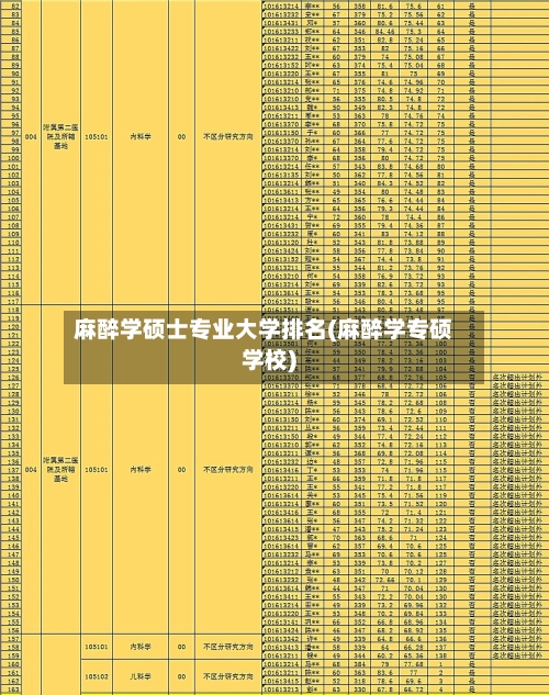 麻醉学硕士专业大学排名(麻醉学专硕学校)-第1张图片