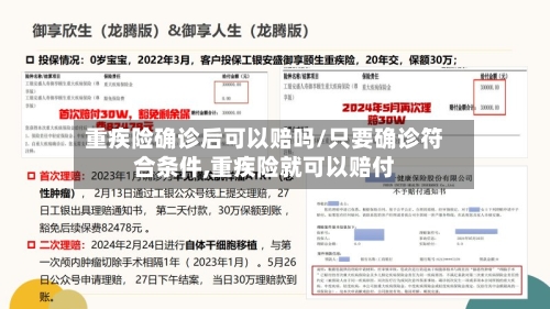 重疾险确诊后可以赔吗/只要确诊符合条件,重疾险就可以赔付-第2张图片