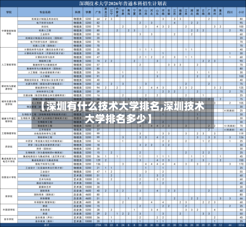 【深圳有什么技术大学排名,深圳技术大学排名多少】-第3张图片