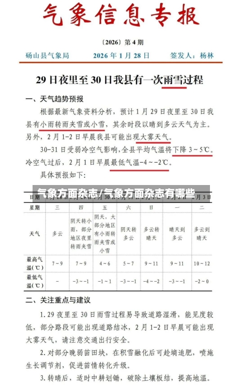 气象方面杂志/气象方面杂志有哪些