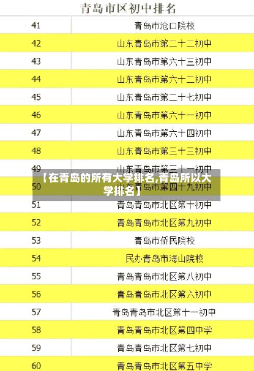 【在青岛的所有大学排名,青岛所以大学排名】-第2张图片